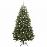Sztuczna choinka z 300 diodami LED Zielony 180 cm PVC i Metal