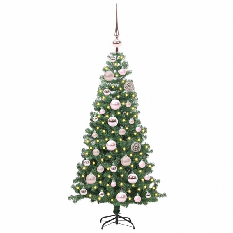 Choinka z 150 diodami LED z podstawą Zielony 120 cm PVC