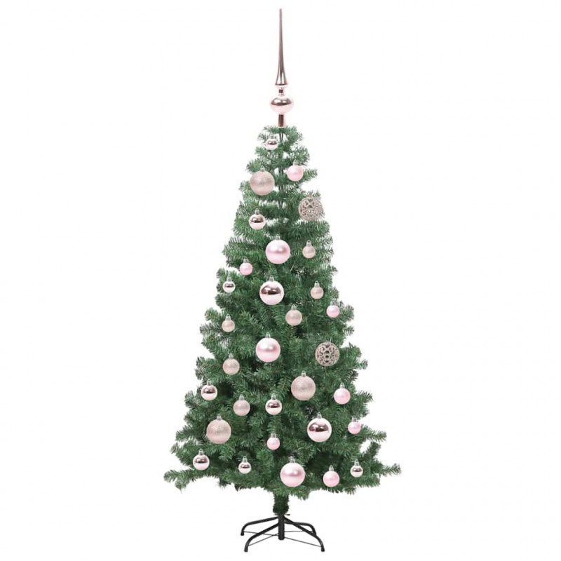 Choinka z 150 diodami LED z podstawą Zielony 120 cm PVC