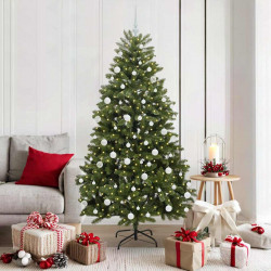 Sztuczna choinka z 300 diodami LED Zielony 180 cm PVC i Metal