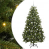 Sztuczna choinka z 300 diodami LED Zielony 180 cm PVC i Metal