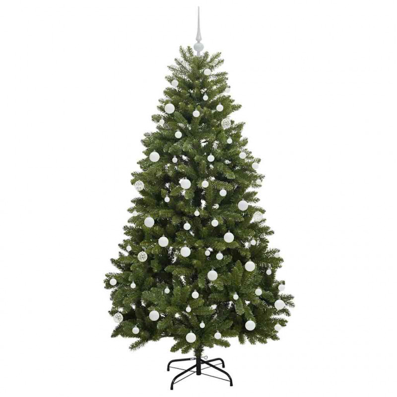 Sztuczna choinka z 300 diodami LED Zielony 180 cm PVC i Metal