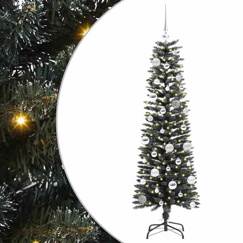 Sztuczna choinka z podstawą Zielony 150 cm PVC, plastik i stal