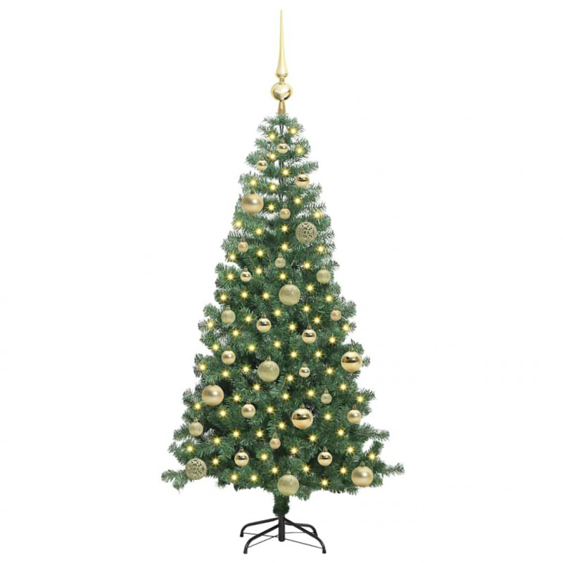 Choinka z 150 diodami LED z podstawą Zielony 120 cm PVC