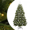 Sztuczna choinka z 300 diodami LED Zielony 180 cm PVC i Metal