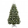 Sztuczna choinka z 300 diodami LED Zielony 180 cm PVC i Metal