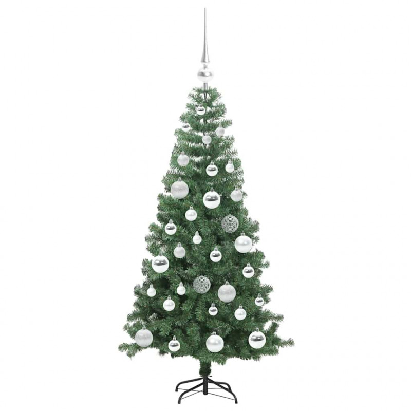 Choinka z 150 diodami LED z podstawą Zielony 120 cm PVC