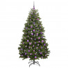 Sztuczna choinka z 300 diodami LED Zielony 180 cm PVC i Metal
