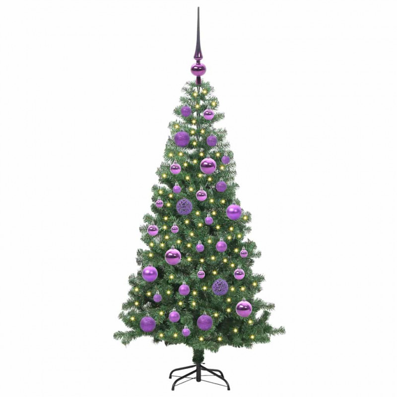 Choinka z 150 diodami LED z podstawą Zielony 120 cm PVC