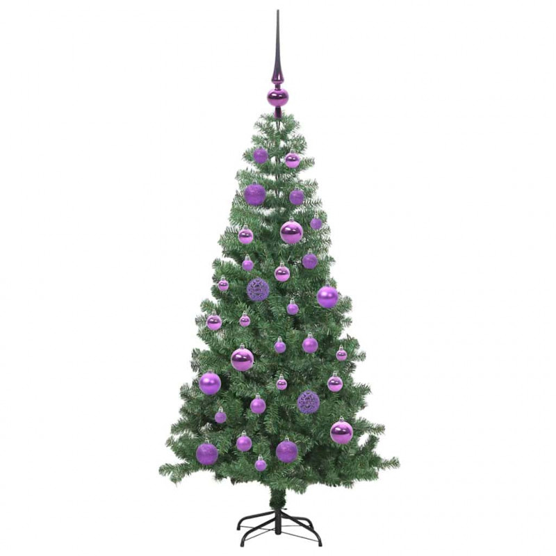 Choinka z 150 diodami LED z podstawą Zielony 120 cm PVC