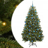 Sztuczna choinka z 300 diodami LED Zielony 180 cm PVC i Metal
