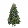 Sztuczna choinka z 300 diodami LED Zielony 180 cm PVC i Metal