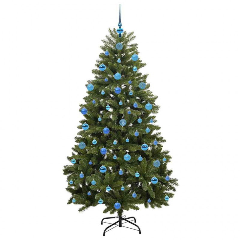 Sztuczna choinka z 300 diodami LED Zielony 180 cm PVC i Metal