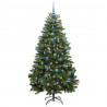 Sztuczna choinka z 300 diodami LED Zielony 180 cm PVC i Metal