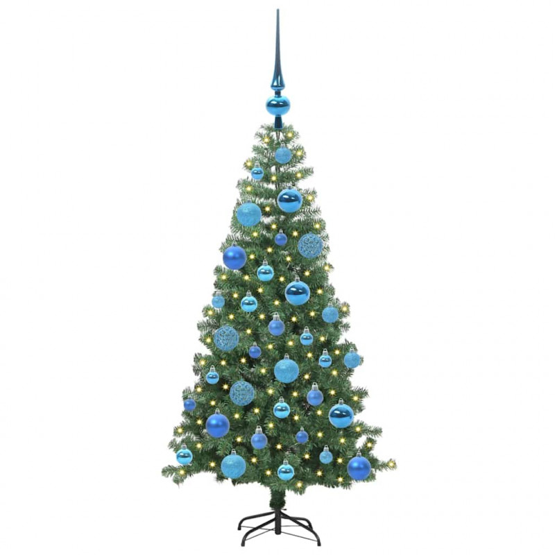Choinka z 150 diodami LED z podstawą Zielony 120 cm PVC