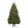 Sztuczna choinka z 300 diodami LED Zielony 210 cm PVC i Metal