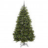 Sztuczna choinka z 300 diodami LED Zielony 210 cm PVC i Metal