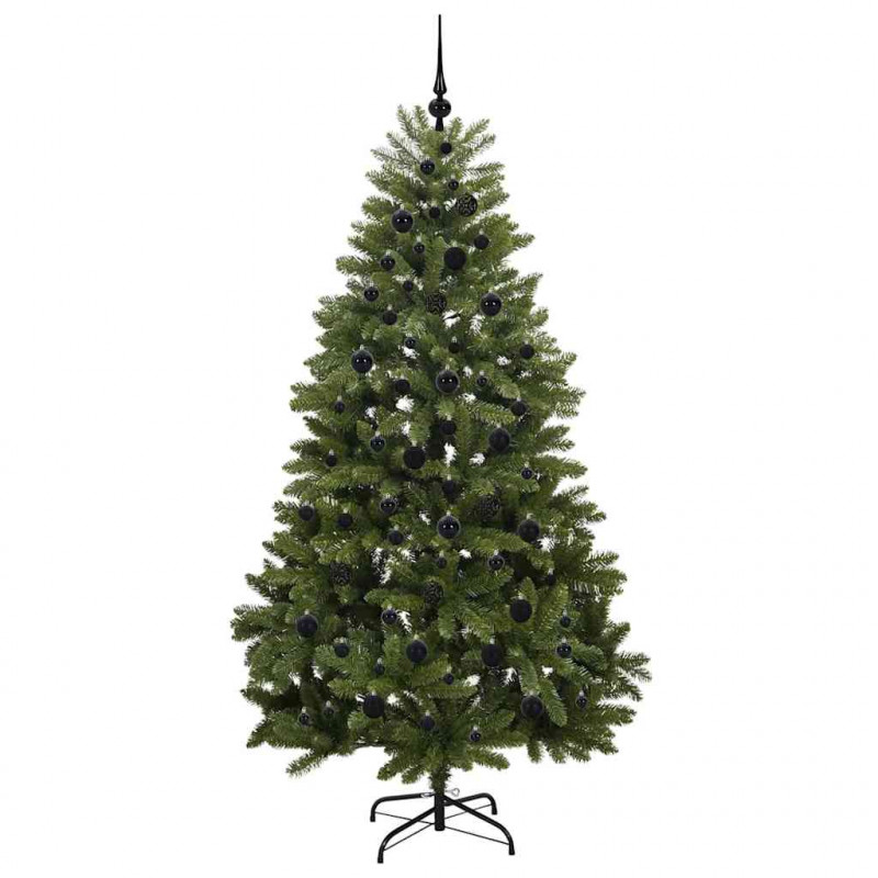 Sztuczna choinka z 300 diodami LED Zielony 210 cm PVC i Metal