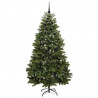 Sztuczna choinka z 300 diodami LED Zielony 210 cm PVC i Metal