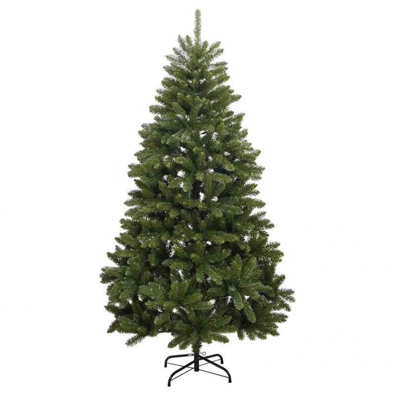 Sztuczna choinka z 300 diodami LED Zielony 210 cm PVC i Metal