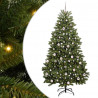 Sztuczna choinka z 300 diodami LED Zielony 210 cm PVC i Metal