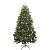 Sztuczna choinka z 300 diodami LED Zielony 210 cm PVC i Metal