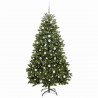 Sztuczna choinka z 300 diodami LED Zielony 210 cm PVC i Metal