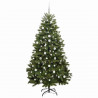 Sztuczna choinka z 300 diodami LED Zielony 210 cm PVC i Metal