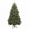 Sztuczna choinka z 300 diodami LED Zielony 210 cm PVC i Metal