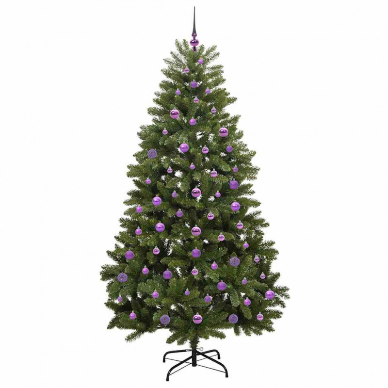 Sztuczna choinka z 300 diodami LED Zielony 210 cm PVC i Metal