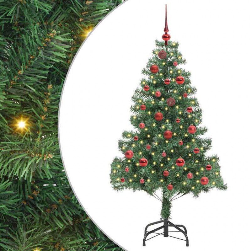 Choinka z 150 diodami LED z podstawą Zielony 150 cm PVC