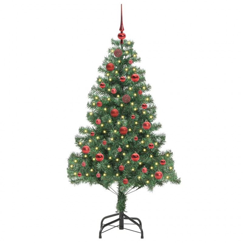 Choinka z 150 diodami LED z podstawą Zielony 150 cm PVC