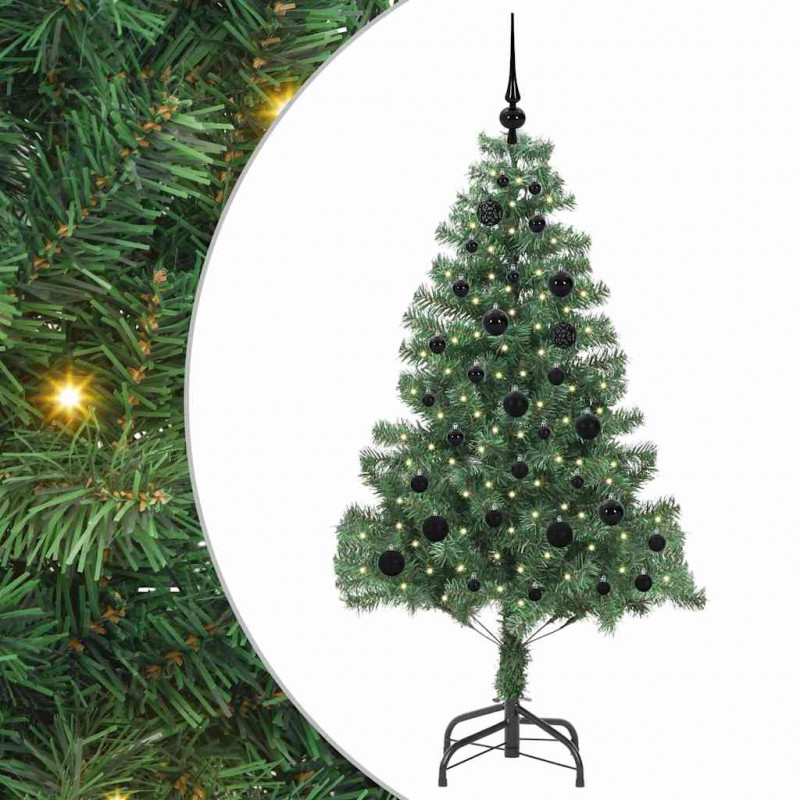 Choinka z 150 diodami LED z podstawą Zielony 150 cm PVC