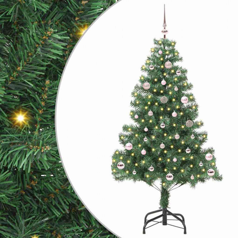 Choinka z 150 diodami LED z podstawą Zielony 150 cm PVC