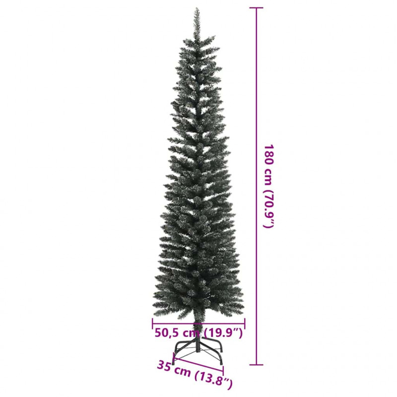 Sztuczna choinka z podstawą Zielony 180 cm PVC, plastik i stal