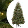 Sztuczna choinka z 300 diodami LED Zielony 240 cm PVC i Metal