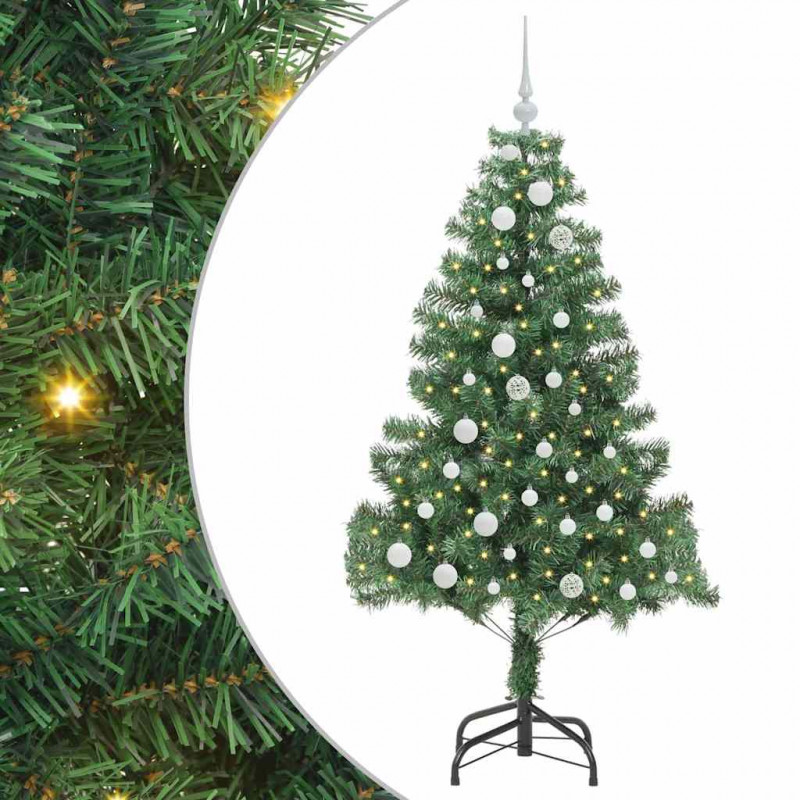 Choinka z 150 diodami LED z podstawą Zielony 150 cm PVC