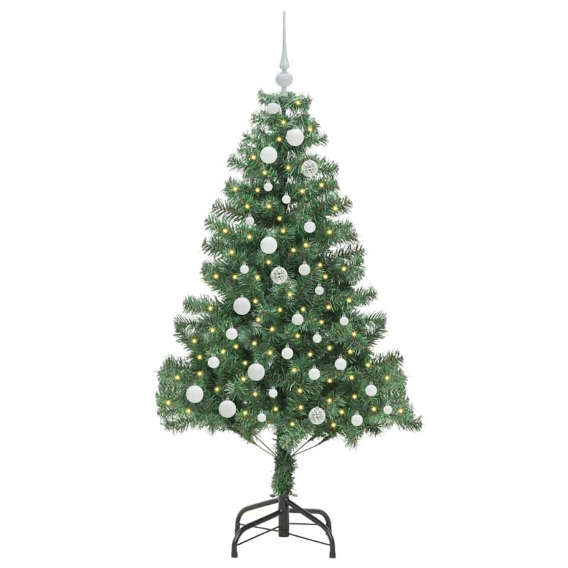 Choinka z 150 diodami LED z podstawą Zielony 150 cm PVC
