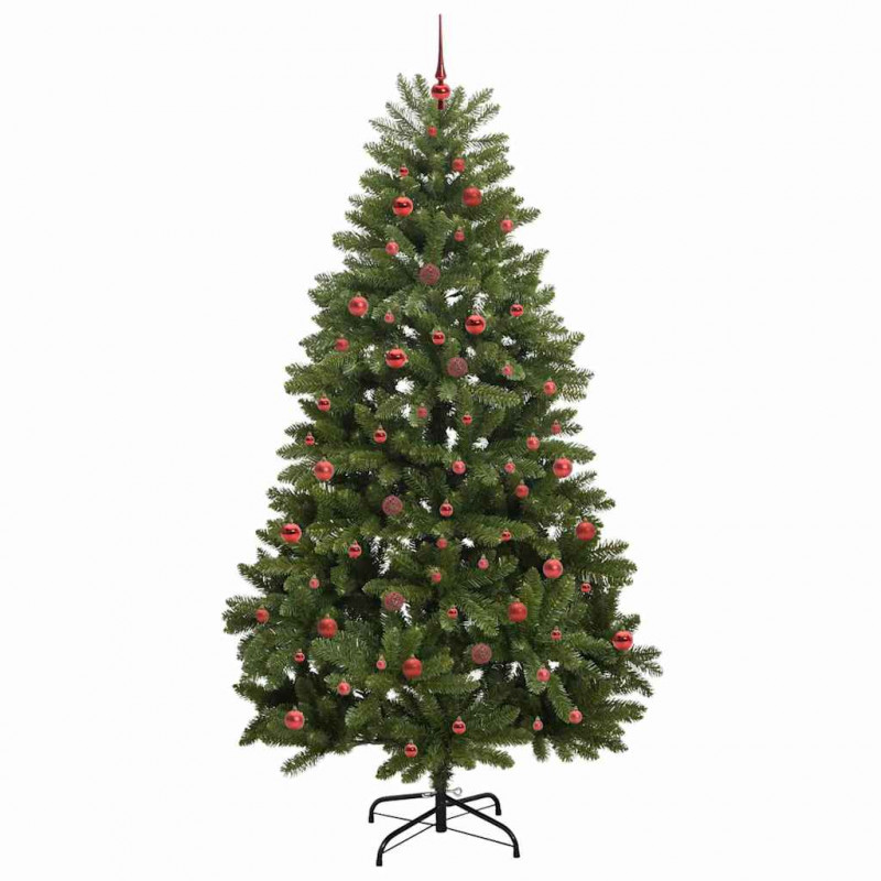 Sztuczna choinka z 300 diodami LED Zielony 240 cm PVC i Metal