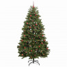 Sztuczna choinka z 300 diodami LED Zielony 240 cm PVC i Metal
