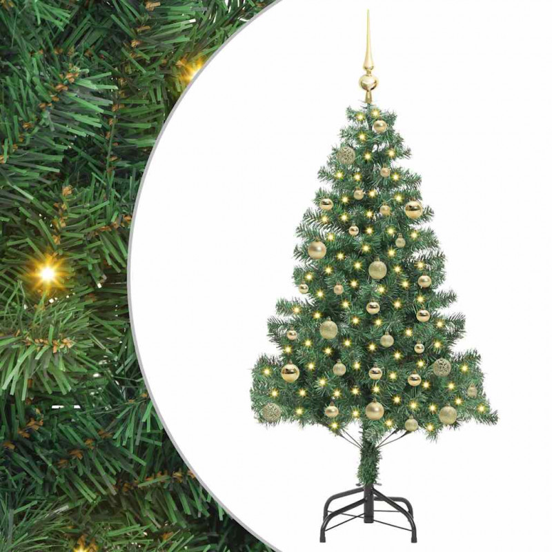 Choinka z 150 diodami LED z podstawą Zielony 150 cm PVC