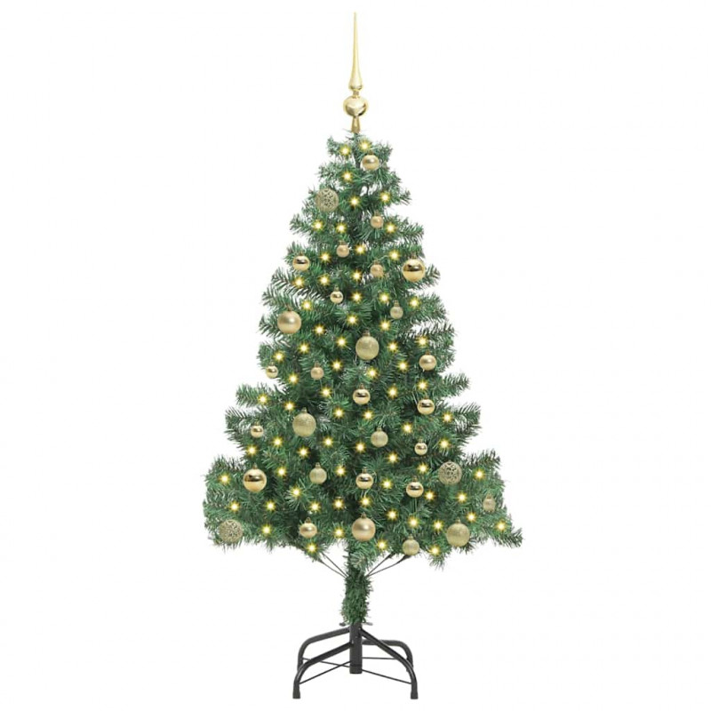 Choinka z 150 diodami LED z podstawą Zielony 150 cm PVC