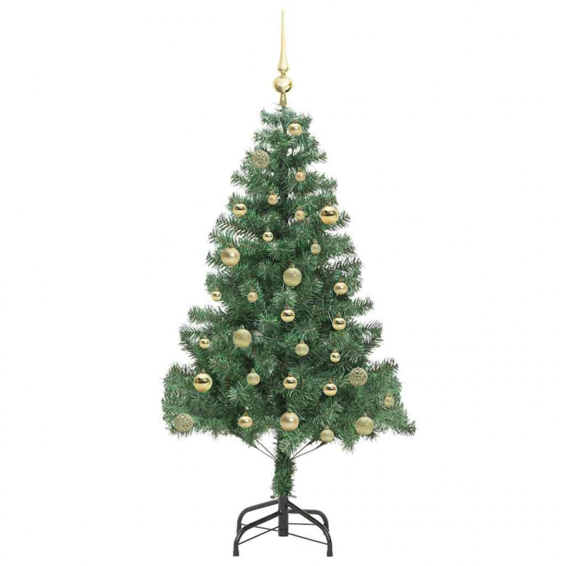 Choinka z 150 diodami LED z podstawą Zielony 150 cm PVC