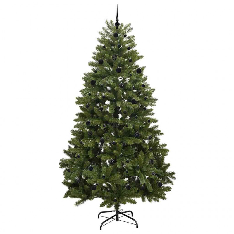 Sztuczna choinka z 300 diodami LED Zielony 240 cm PVC i Metal