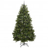 Sztuczna choinka z 300 diodami LED Zielony 240 cm PVC i Metal