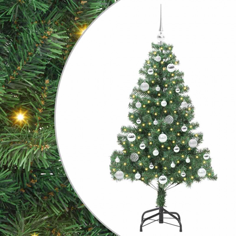 Choinka z 150 diodami LED z podstawą Zielony 150 cm PVC