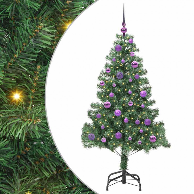 Choinka z 150 diodami LED z podstawą Zielony 150 cm PVC