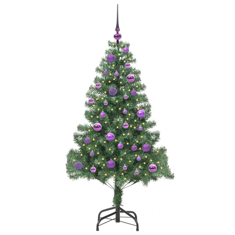 Choinka z 150 diodami LED z podstawą Zielony 150 cm PVC