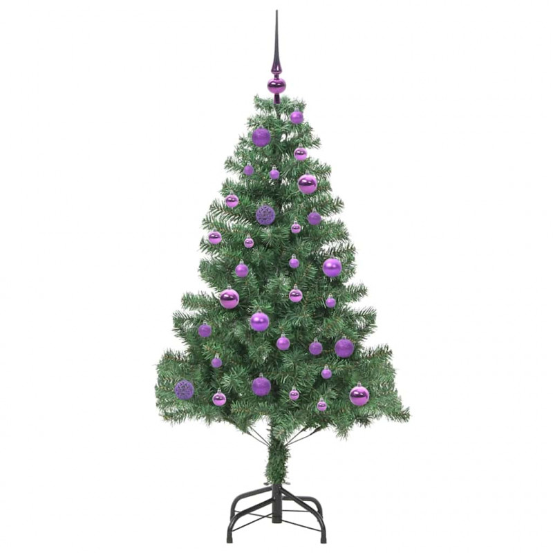 Choinka z 150 diodami LED z podstawą Zielony 150 cm PVC