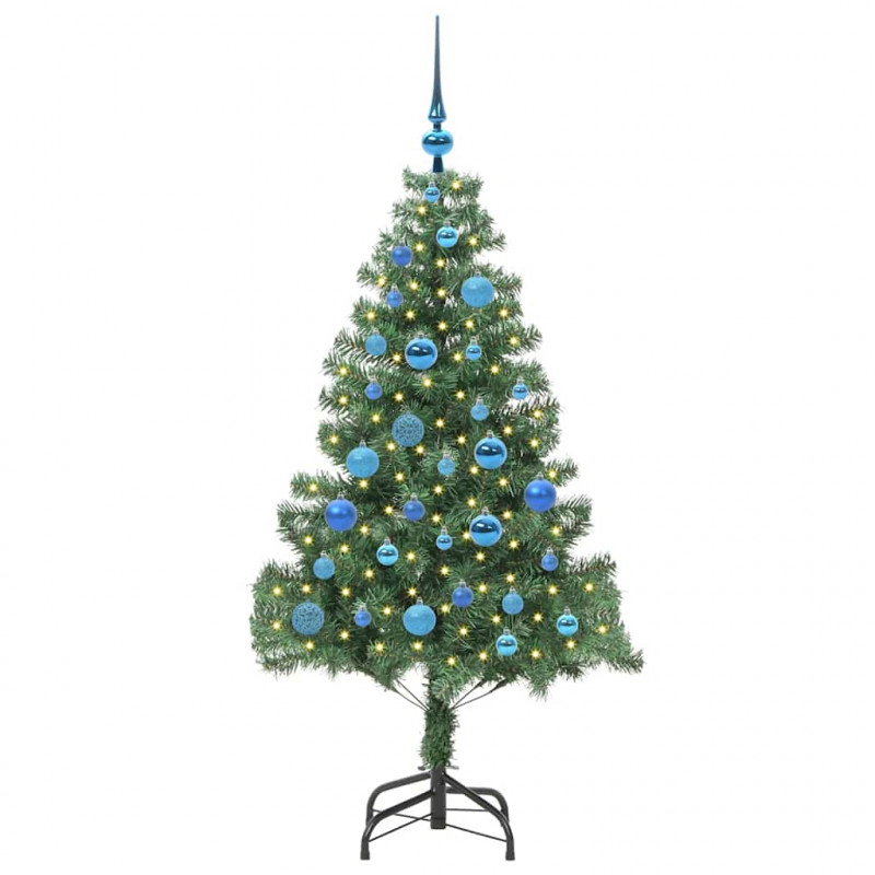 Choinka z 150 diodami LED z podstawą Zielony 150 cm PVC